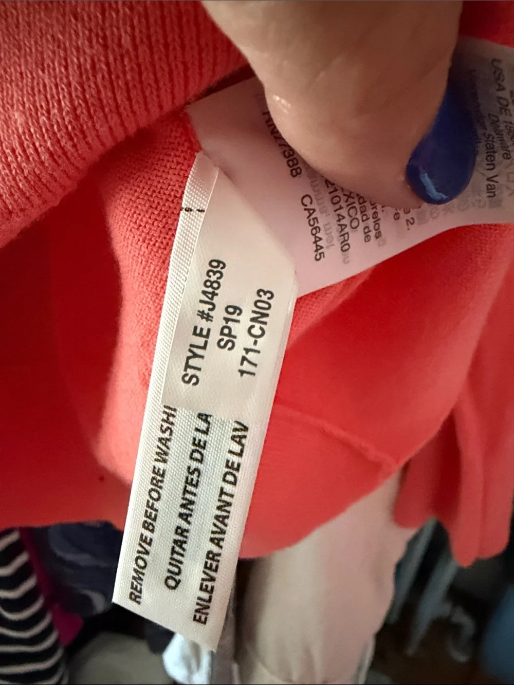 J. Crew Coral Pink Cardigan with Brown Sequin Floral Embellishment - Picture 4 of 6